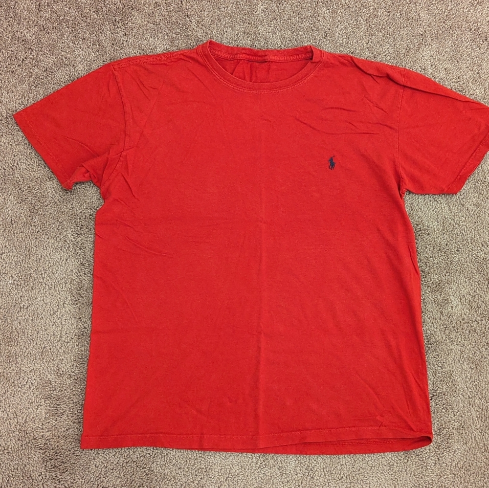 Polo red crew tee shirt Large